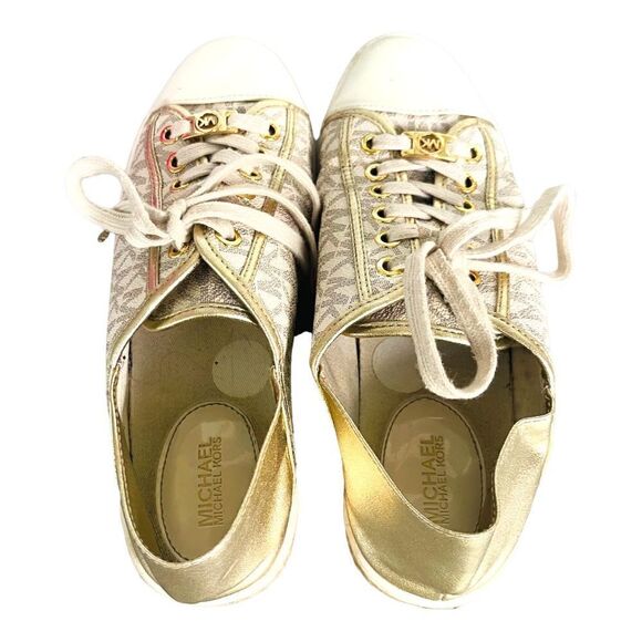 MICHAEL Michael Kors Kristy Slide Heel Cap Espadrille Sneakers Vanilla Go - Picture 7 of 9